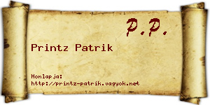 Printz Patrik névjegykártya